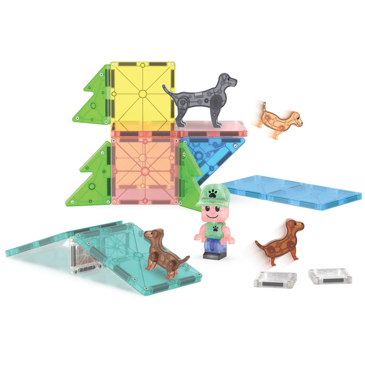JUEGO MAGNÉTICO DE CONSTRUCCIÓN MAGNA-TILES ·PUPPY PARK 27 PIEZAS·