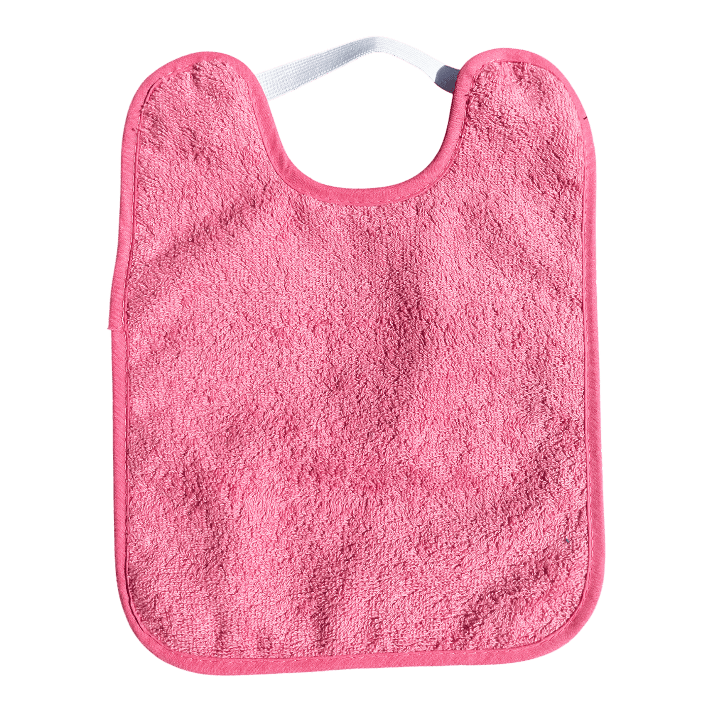 BABERO TOALLA PLASTIFICADO CON GOMA ·ROSA· - Happy Moments Baby