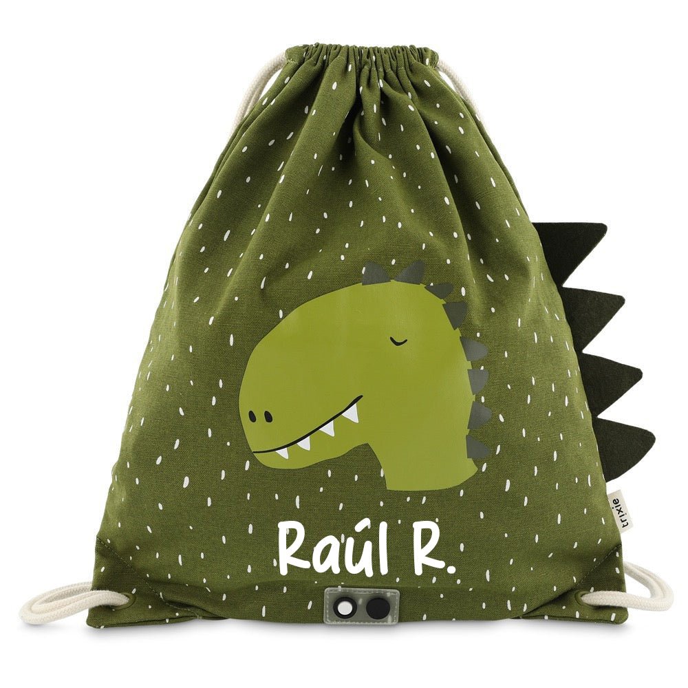 BOLSA SACO DE TELA INFANTIL TRIXIE ·DINO· - Happy Moments Baby