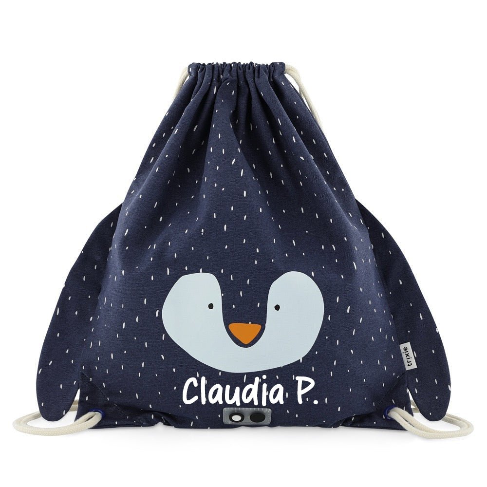 BOLSA SACO DE TELA INFANTIL TRIXIE ·PINGÜINO· - Happy Moments Baby