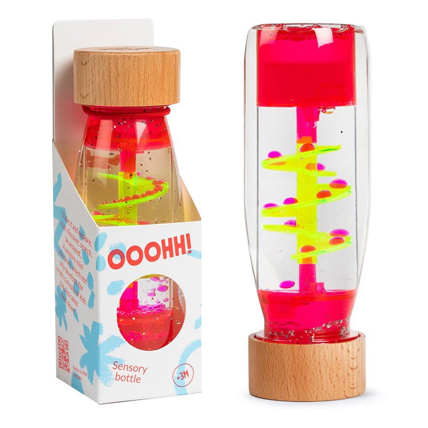 BOTELLA SENSORIAL PETIT BOUM ·SPIRAL PINK· - Happy Moments Baby