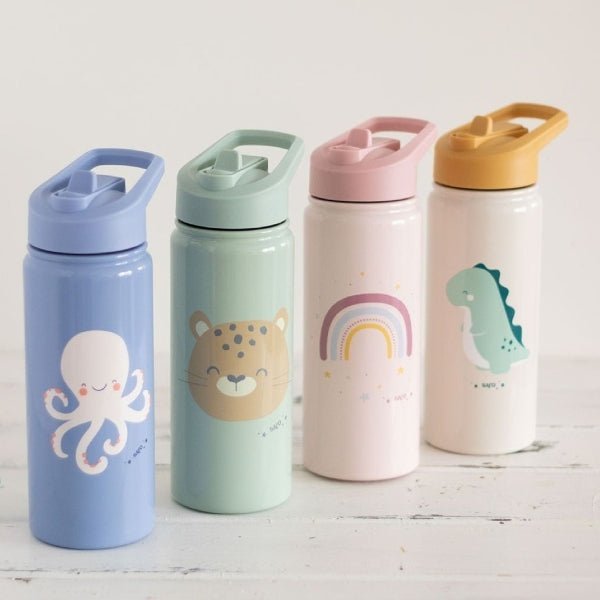 BOTELLA TÉRMICA CON PAJITA 500ML SARO ·DINO· - Happy Moments Baby