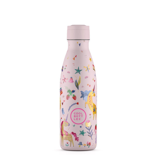 BOTELLA TÉRMICA COOL BOTTLES 350ML ·KIDS FUNNY UNICORNS· - Happy Moments Baby