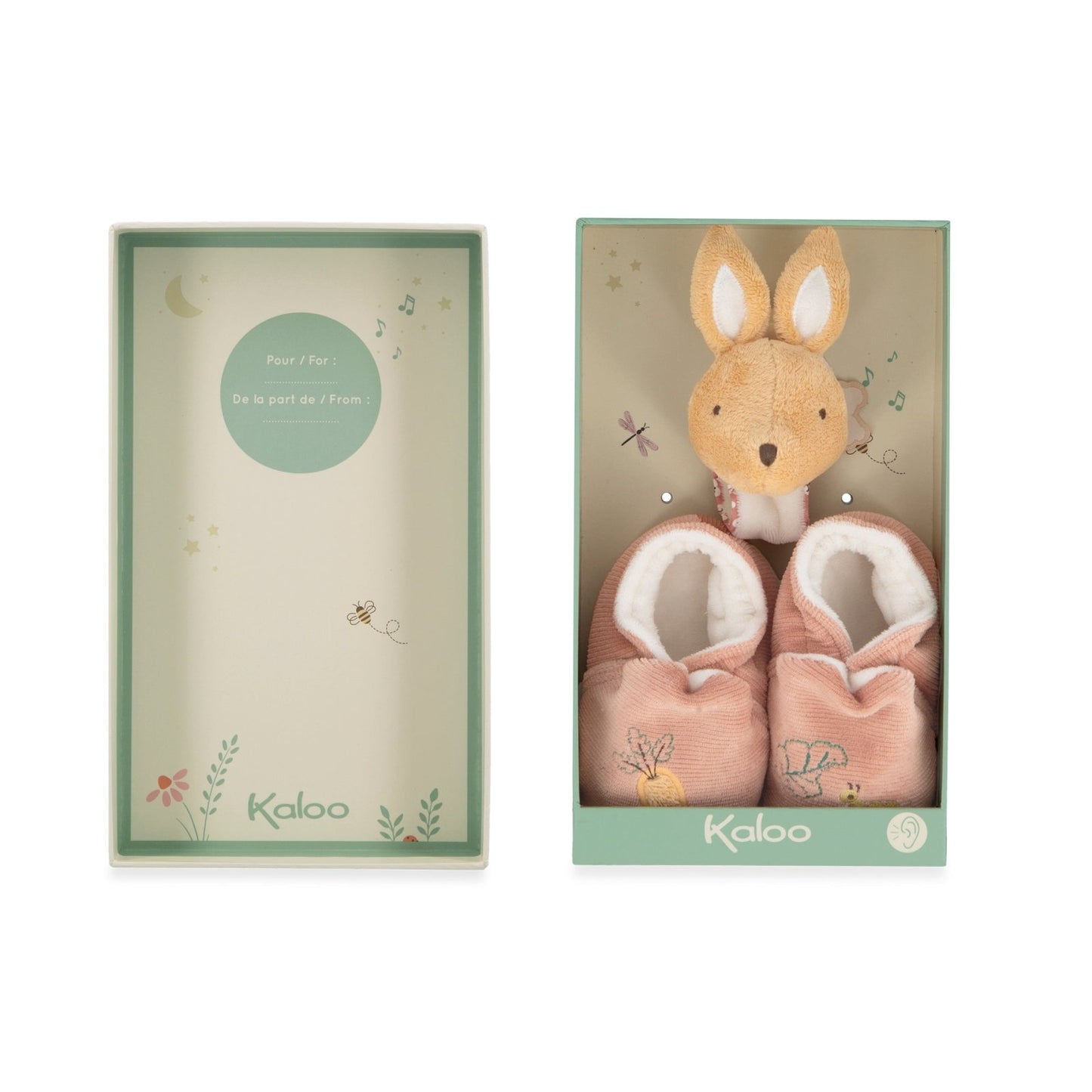 CAJA REGALO KALOO PATUCOS Y SONAJERO DE PULSERA ·CONEJO· - Happy Moments Baby