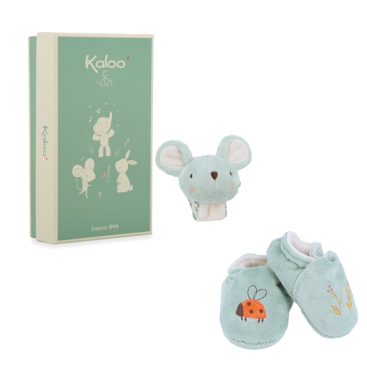 CAJA REGALO KALOO PATUCOS Y SONAJERO DE PULSERA ·RATONCITO· - Happy Moments Baby