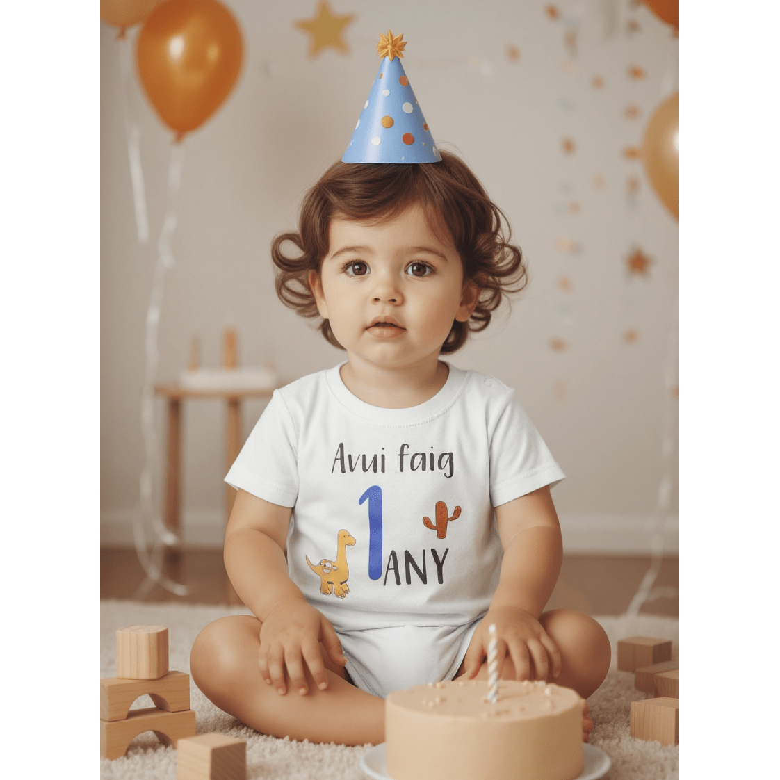 CAMISETA CUMPLEAÑOS ·DINOS· - Happy Moments Baby