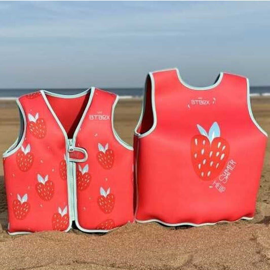 CHALECO FLOTADOR APRENDIZAJE BTBOX ·STRAWBERRIES· - Happy Moments Baby