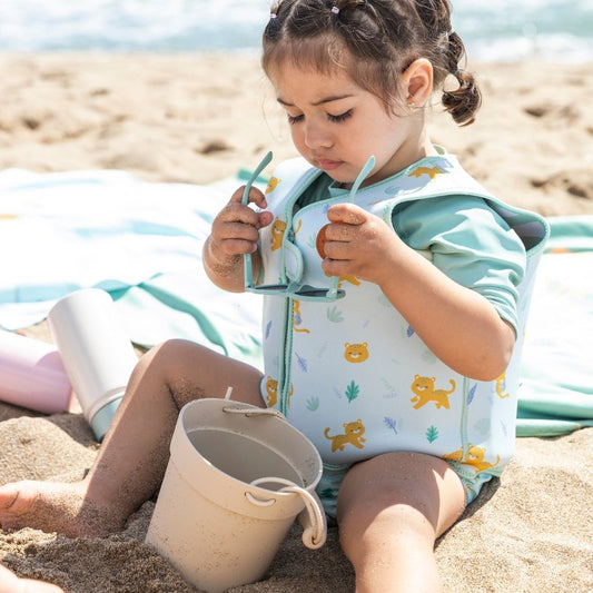 CHALECO FLOTADOR APRENDIZAJE SARO ·GUEPARDOS· - Happy Moments Baby