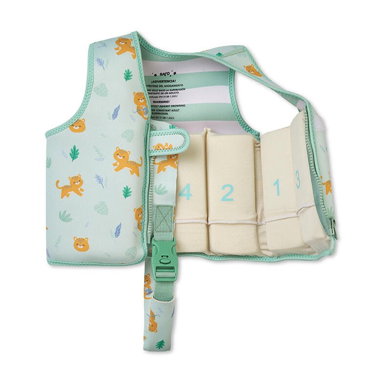 CHALECO FLOTADOR APRENDIZAJE SARO ·GUEPARDOS· - Happy Moments Baby