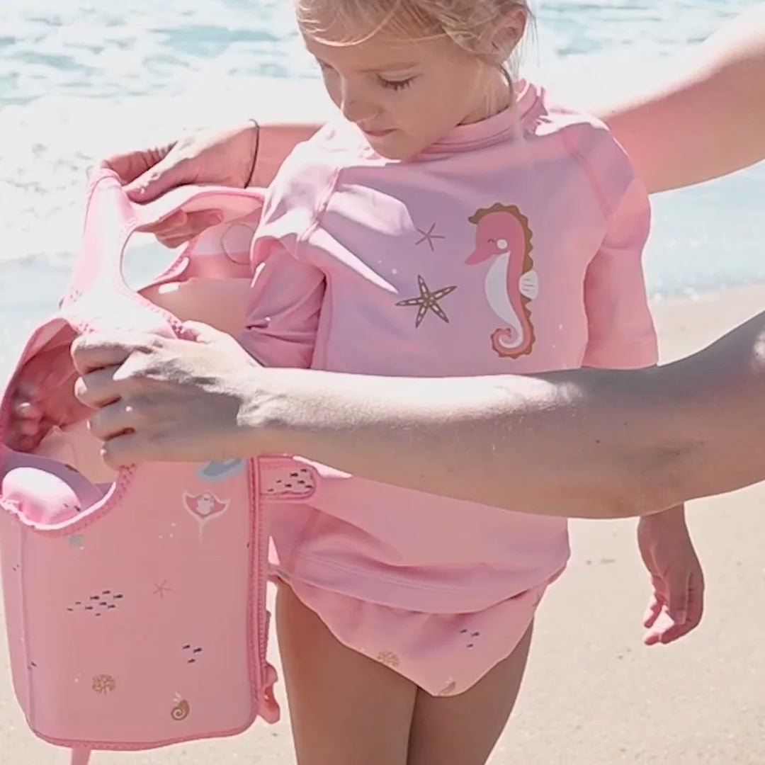CHALECO FLOTADOR APRENDIZAJE SARO ·ROSE SEA· - Happy Moments Baby