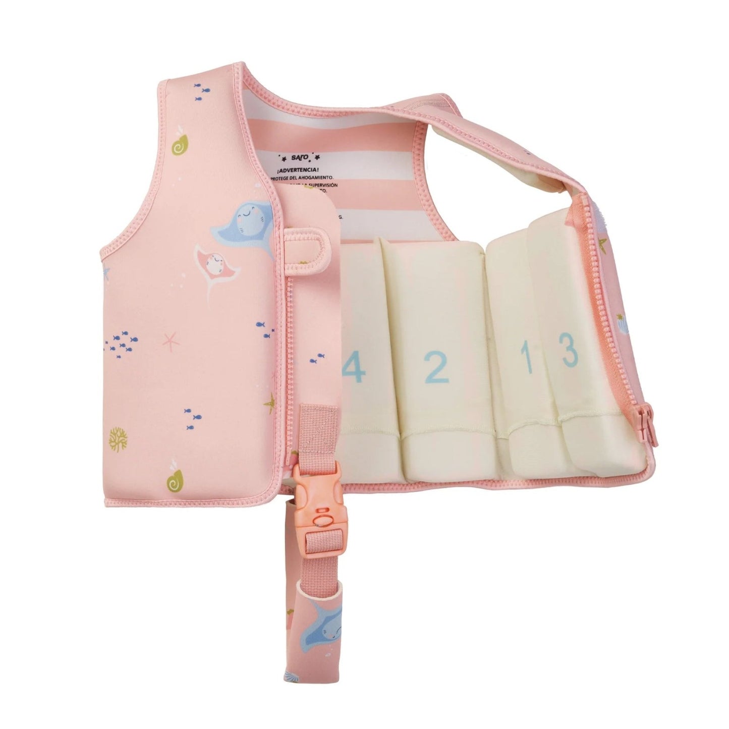CHALECO FLOTADOR APRENDIZAJE SARO ·ROSE SEA· - Happy Moments Baby
