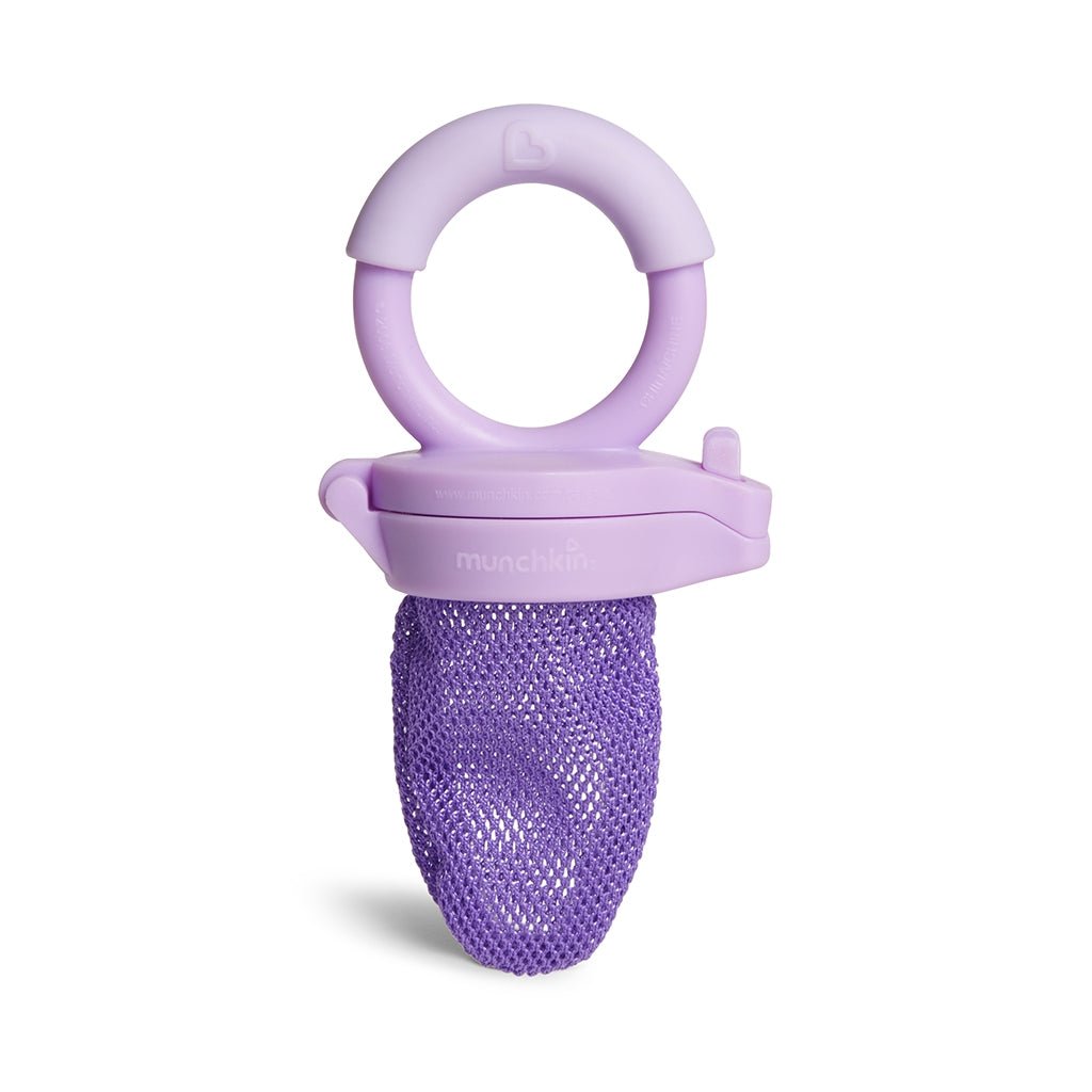 CHUPETE ALIMENTADOR CON REJILLA PARA ALIMENTOS FRESCOS MUNCHKIN ·LILA· - Happy Moments Baby