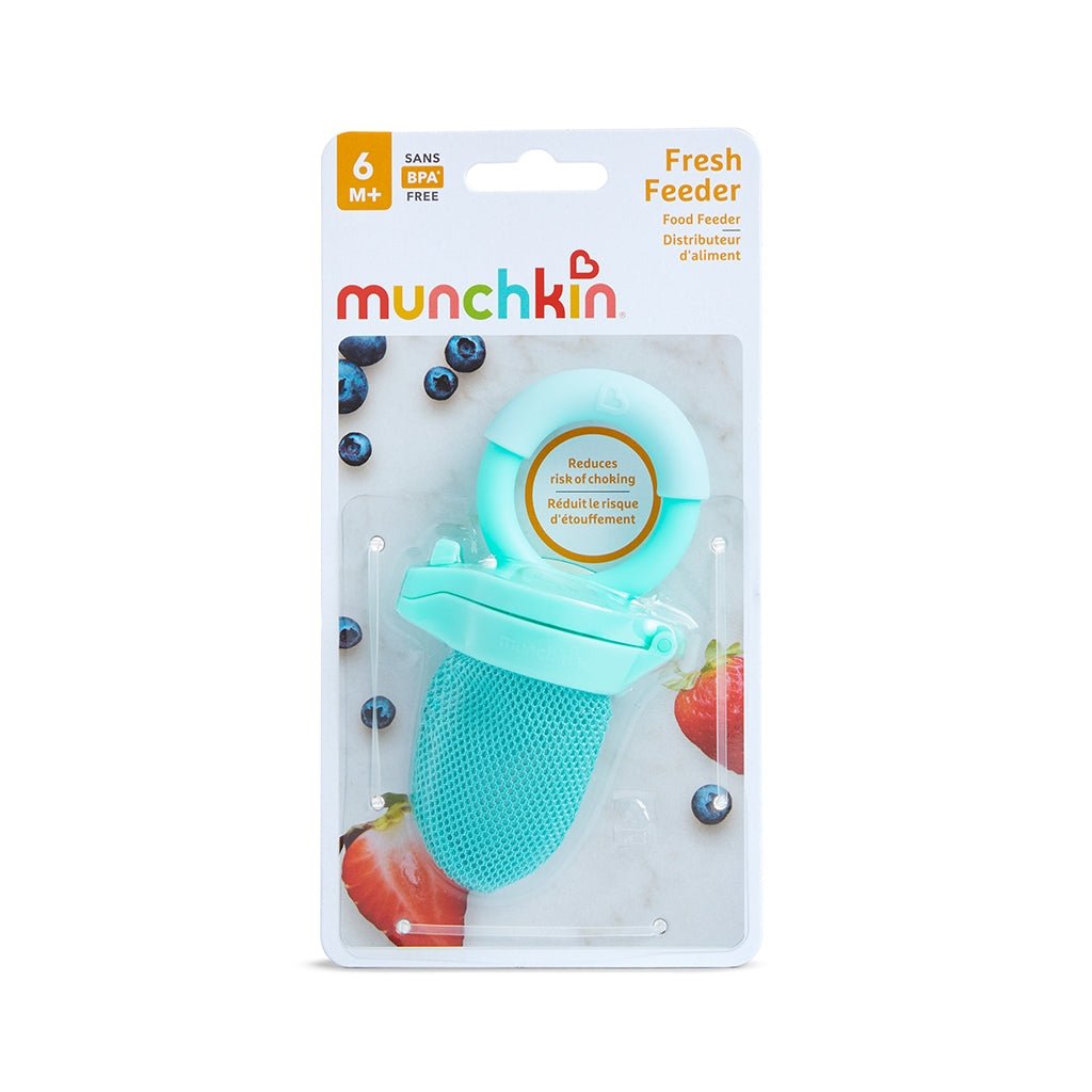 CHUPETE ALIMENTADOR CON REJILLA PARA ALIMENTOS FRESCOS MUNCHKIN ·MINT· - Happy Moments Baby
