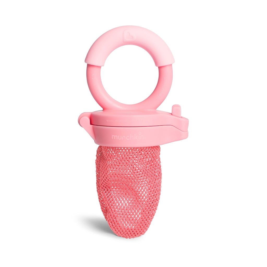CHUPETE ALIMENTADOR CON REJILLA PARA ALIMENTOS FRESCOS MUNCHKIN ·ROSA· - Happy Moments Baby