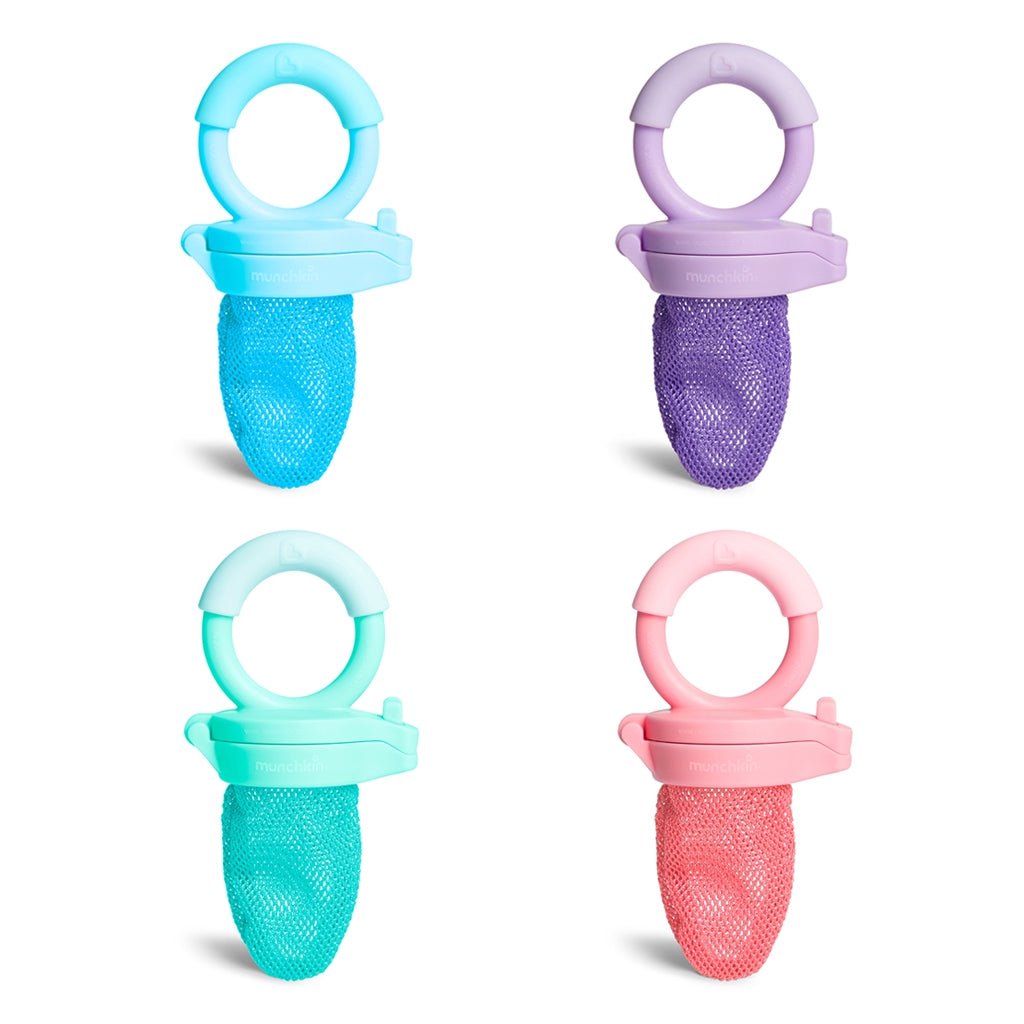 CHUPETE ALIMENTADOR CON REJILLA PARA ALIMENTOS FRESCOS MUNCHKIN ·ROSA· - Happy Moments Baby