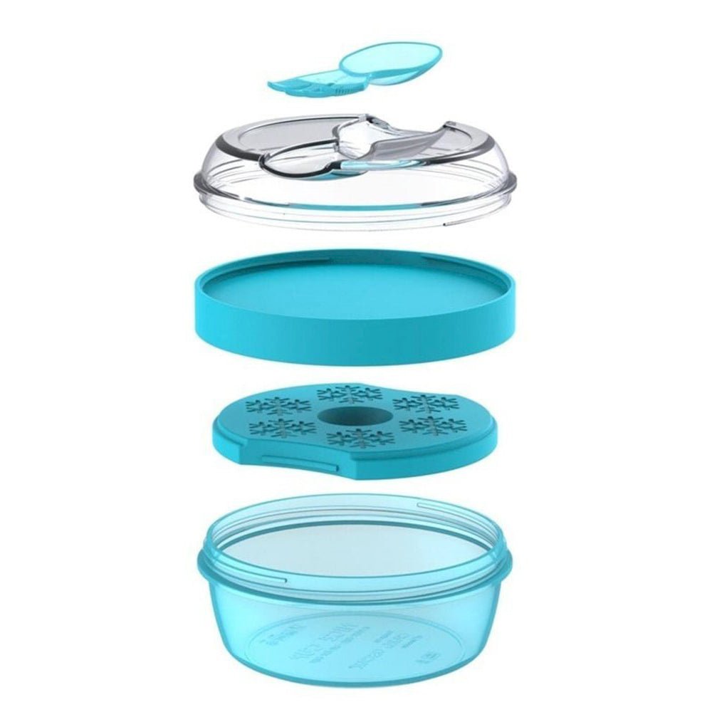 FIAMBRERA CAJA DE ALMUERZO CON TAPA REFRIGERANTE ·AZUL· - Happy Moments Baby