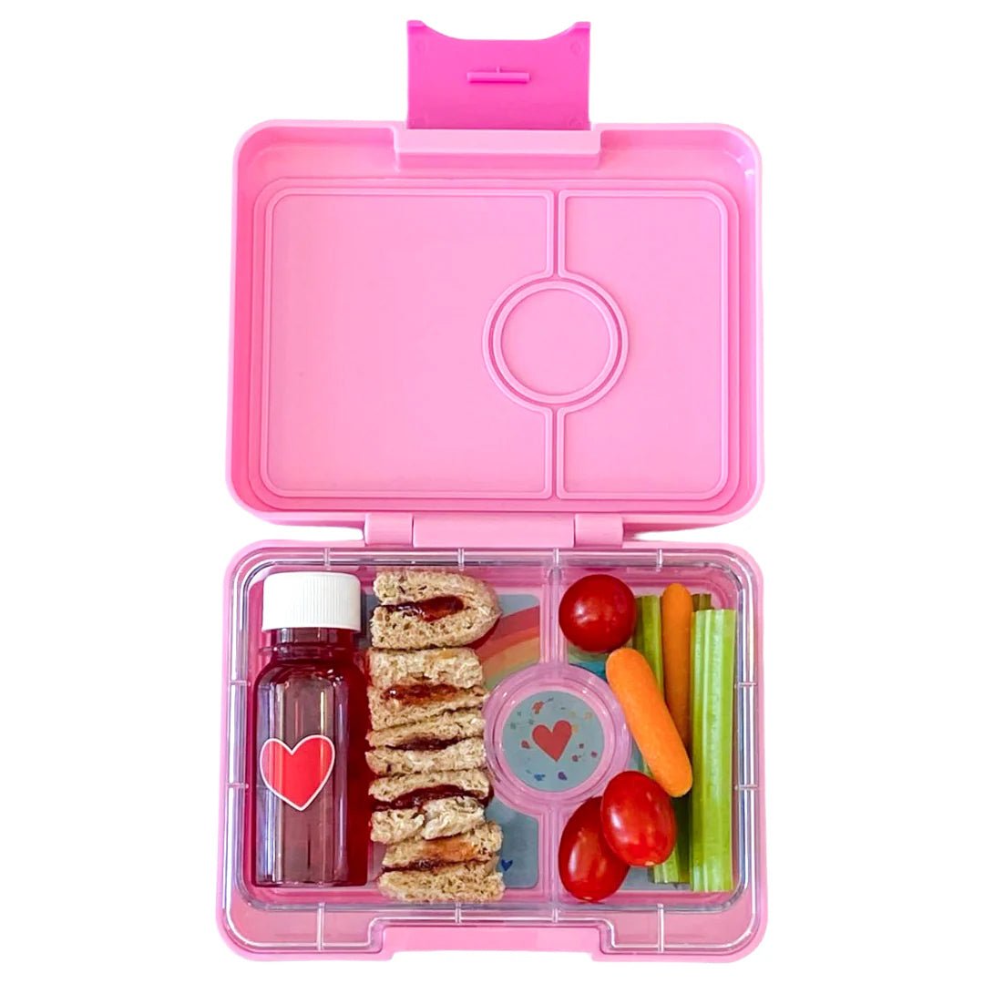 FIAMBRERA HERMÉTICA YUMBOX ·3 COMPARTIMENTOS POWER PINK RAINBOW· - Happy Moments Baby
