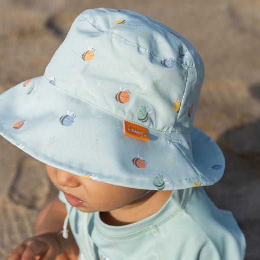 GORRO DE PLAYA PROTECCIÓN SOLAR SARO ·ROSE SEA· - Happy Moments Baby