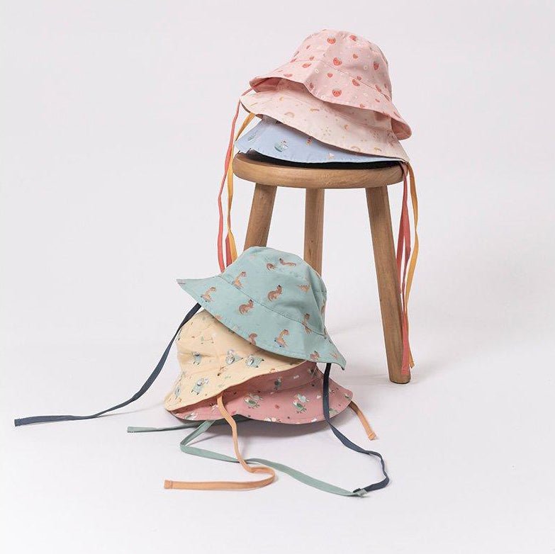 GORRO DE PLAYA REVERSIBLE TUTETE ·SURF VAN· - Happy Moments Baby