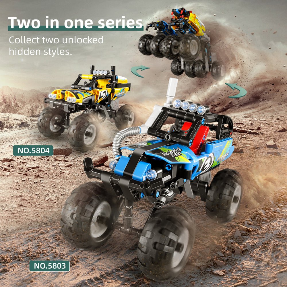 JUEGO CONSTRUCCIÓN IM.MASTER ·TODOTERRENO 4X4 PULL BACK AZUL 193 PIEZAS· - Happy Moments Baby