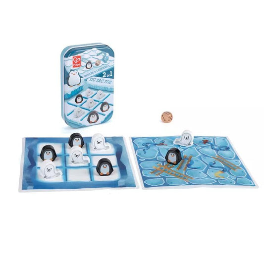 JUEGO DE BOLSILLO HAPE ·TRES EN RAYA + SERPIENTES Y ESCALERAS· - Happy Moments Baby