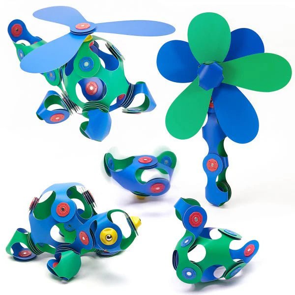 JUEGO DE CONSTRUCCIÓN MAGNÉTICO ·CLIXO CREW PACK - AZUL/VERDE· - Happy Moments Baby
