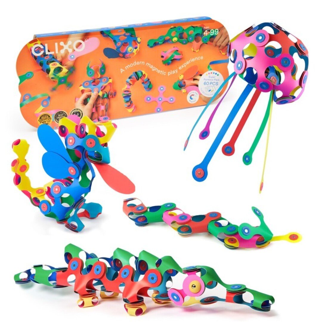 JUEGO DE CONSTRUCCIÓN MAGNÉTICO ·CLIXO SÚPER RAINBOW PACK· - Happy Moments Baby