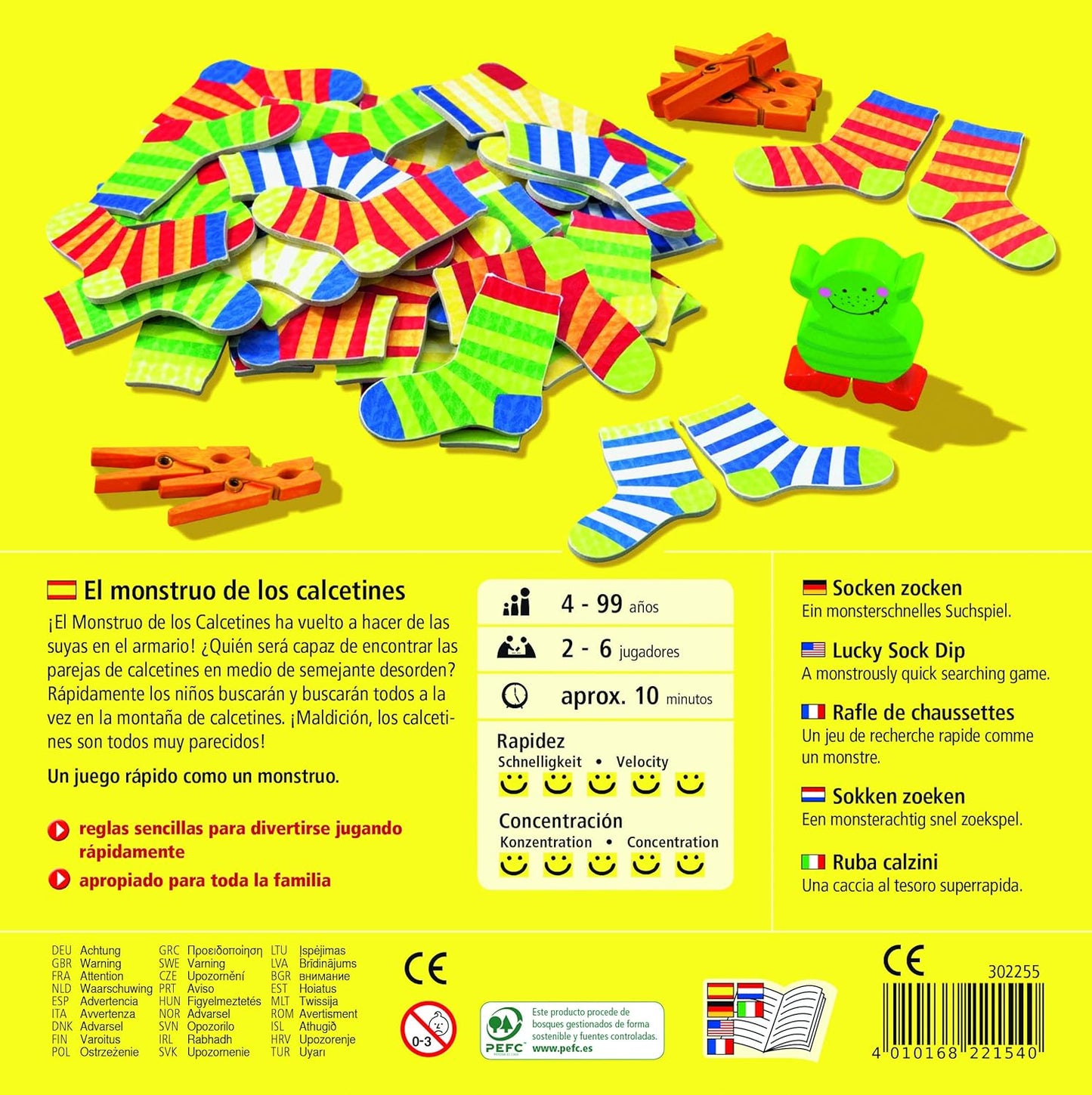 JUEGO DE MESA HABA ·EL MONSTRUO DE LOS CALCETINES· - Happy Moments Baby