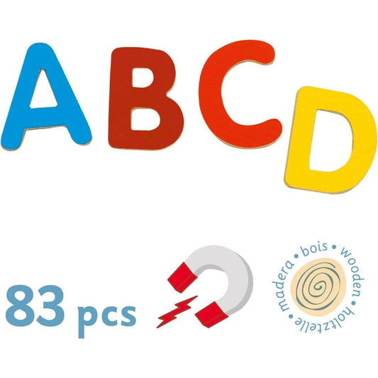 JUEGO EDUCATIVO DJECO ·SET DE 83 LETRAS MAGNÉTICAS PEQUEÑAS· - Happy Moments Baby