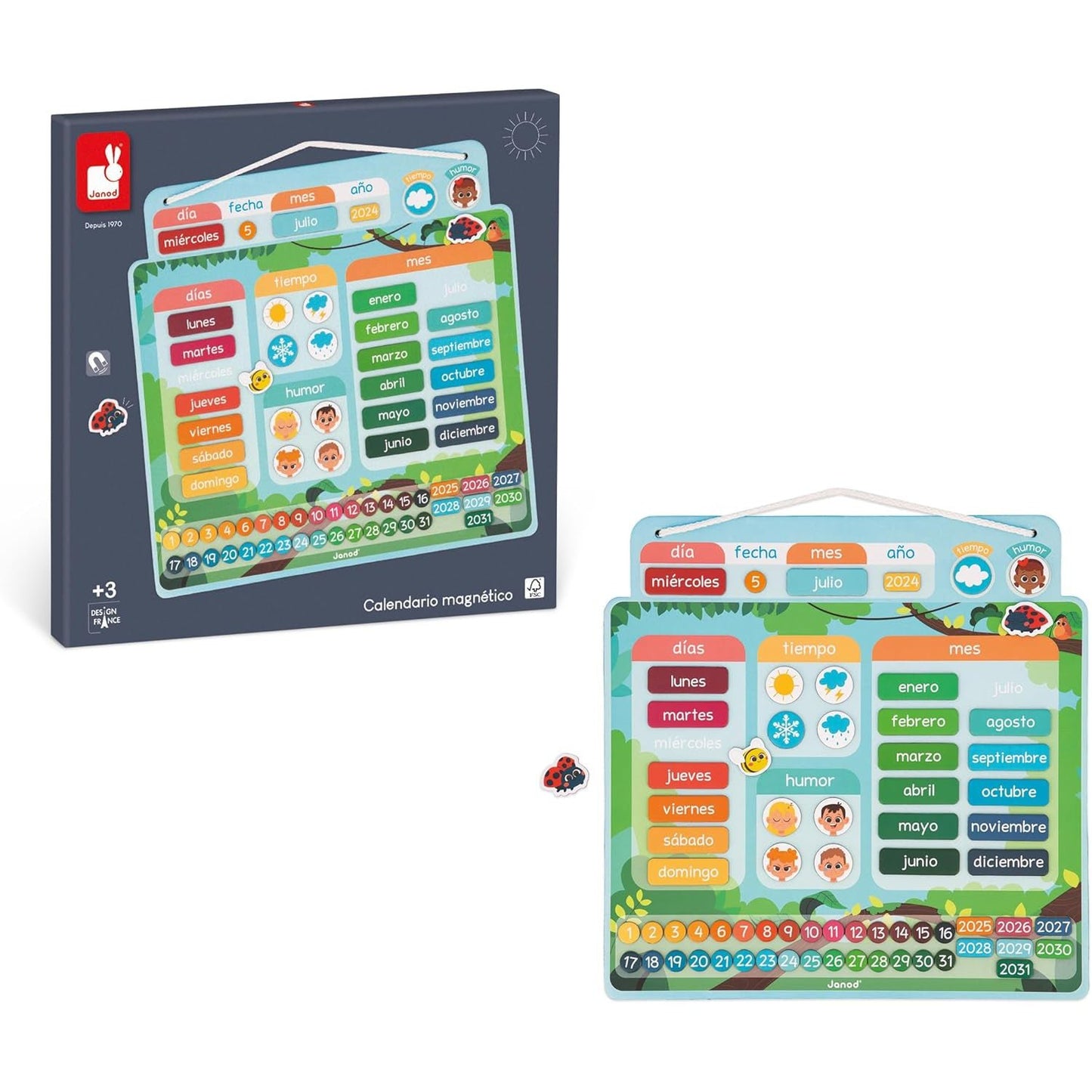 JUEGO EDUCATIVO JANOD ·CALENDARIO MAGNÉTICO· - Happy Moments Baby