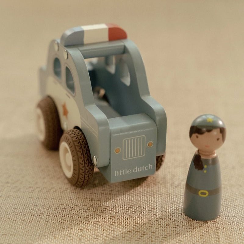 JUGUETE DE MADERA LITTLE DUTCH ·COCHE DE POLICÍA· - Happy Moments Baby