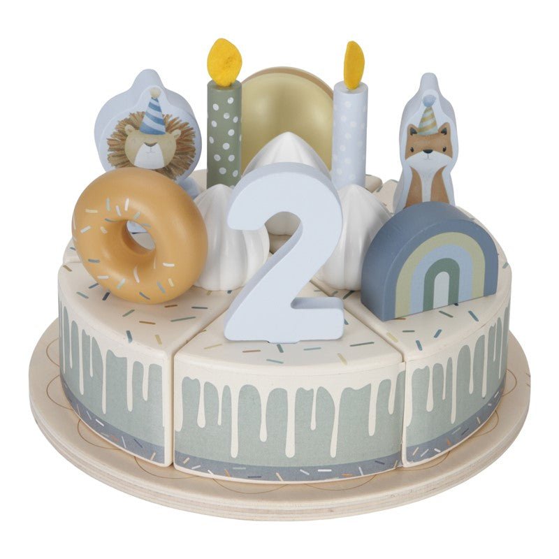 JUGUETE DE MADERA LITTLE DUTCH ·PASTEL DE CUMPLEAÑOS AZUL· - Happy Moments Baby