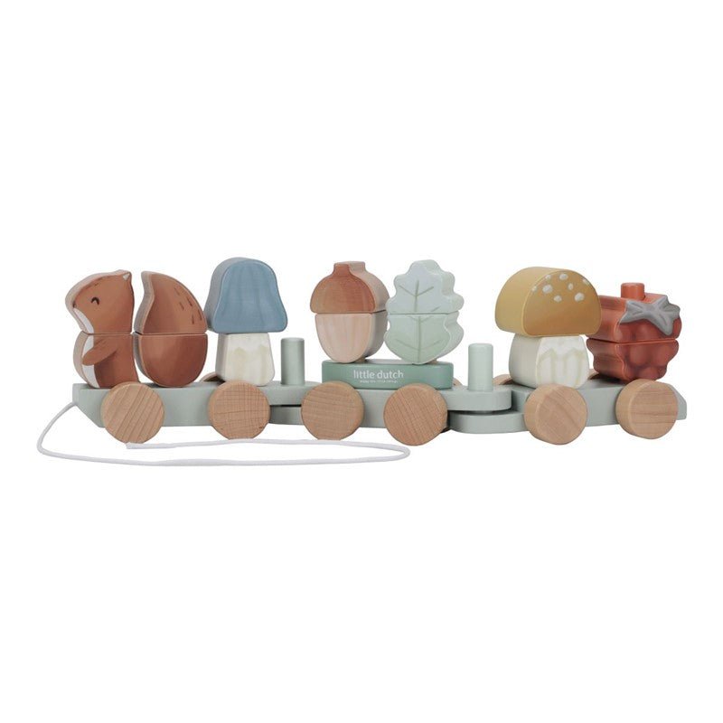 JUGUETE DE MADERA LITTLE DUTCH ·TREN APILABLE FOREST FRIENDS· - Happy Moments Baby