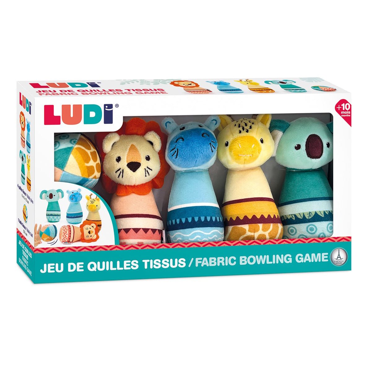 JUGUETE DE TELA ·JUEGO DE BOLOS ANIMALES· - Happy Moments Baby