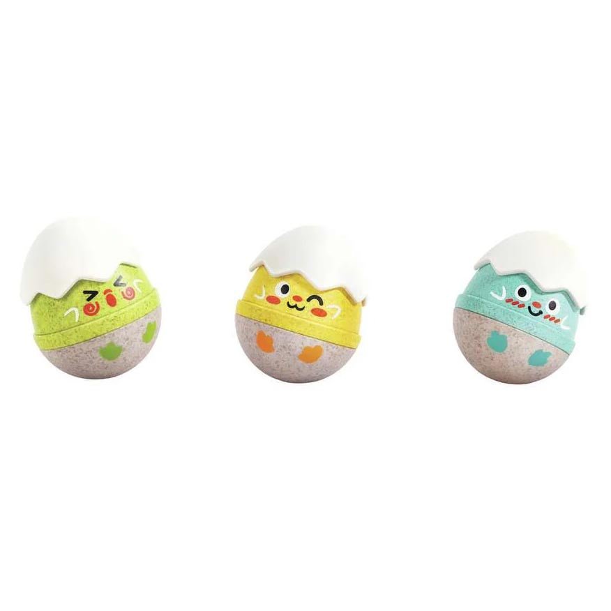 JUGUETE SENSORIAL HAPE ·JUEGO DE 3 SONAJEROS POLLUELOS TAMBALEANTES· - Happy Moments Baby