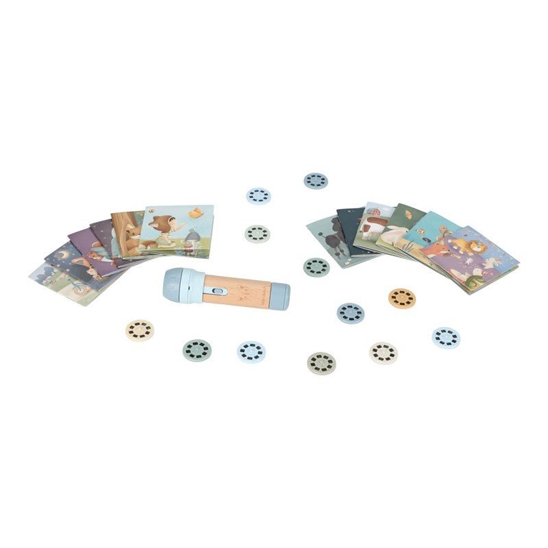 LINTERNA PROYECTOR DE CUENTOS LITTLE DUTCH ·AZUL· - Happy Moments Baby