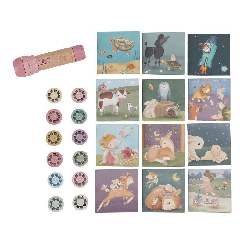 LINTERNA PROYECTOR DE CUENTOS LITTLE DUTCH ·ROSA· - Happy Moments Baby