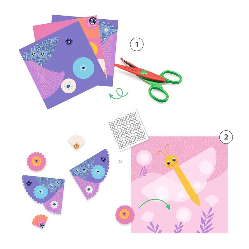 MANUALIDADES DJECO ·COLLAGE PARA RECORTAR CON BORDES DECORATIVOS· - Happy Moments Baby