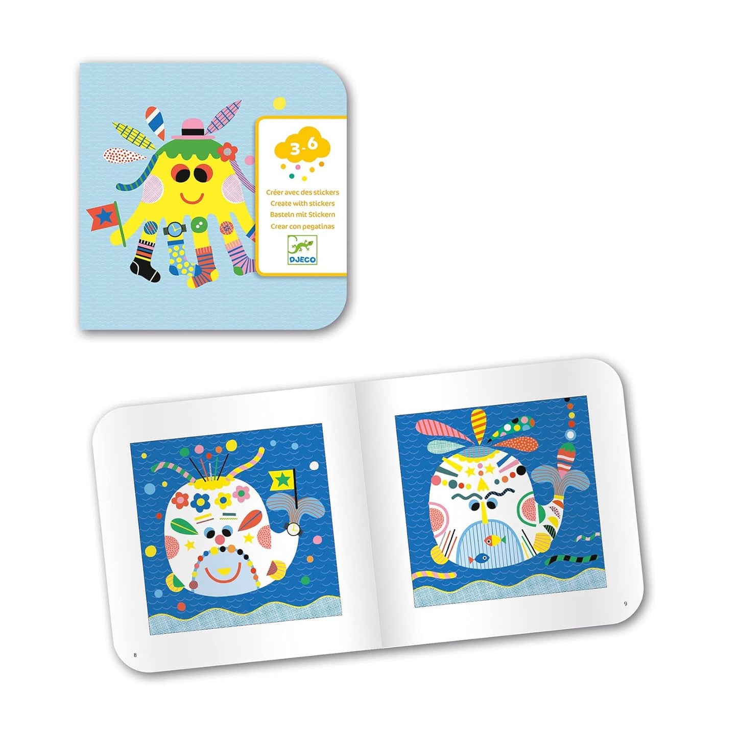 MANUALIDADES DJECO ·CREAR CON PEGATINAS ANIMALES MARINOS· - Happy Moments Baby