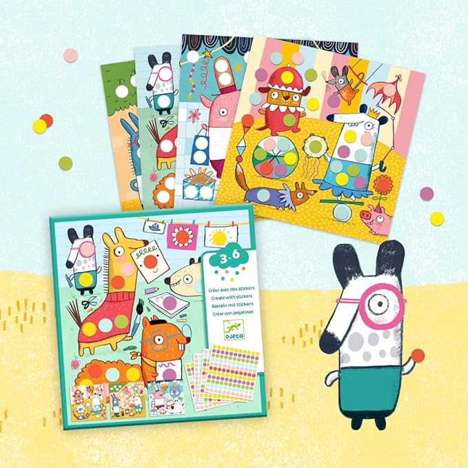 MANUALIDADES DJECO ·CREAR CON PEGATINAS ANIMALITOS· - Happy Moments Baby