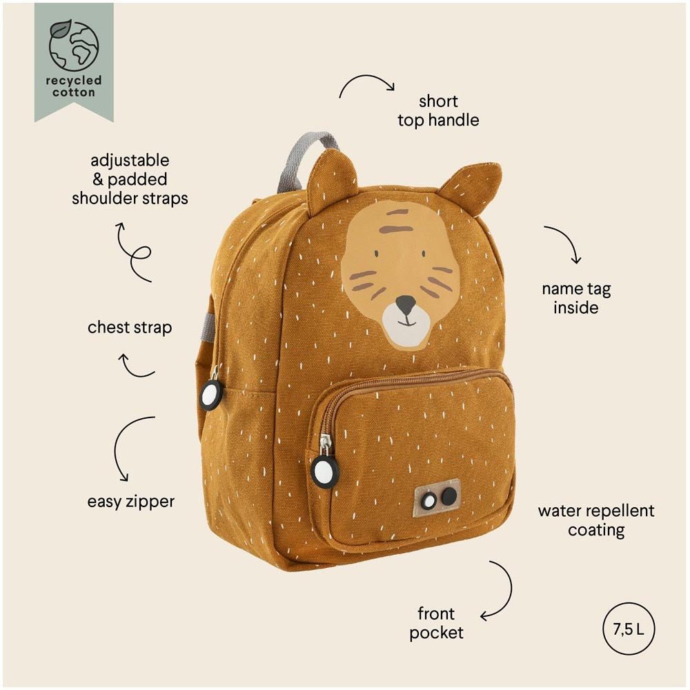 MOCHILA GRANDE INFANTIL TRIXIE ·TIGRE· - Happy Moments Baby
