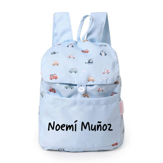 MOCHILA INFANTIL PEQUEÑA TELA TUTETE ·CITY CARS· - Happy Moments Baby