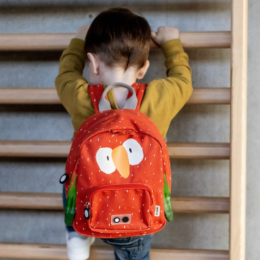 MOCHILA INFANTIL TRIXIE PEQUEÑA ·LORO· - Happy Moments Baby