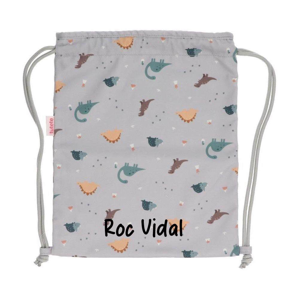 MOCHILA SACO INFANTIL DE TELA TUTETE ·DINOS WORLD·