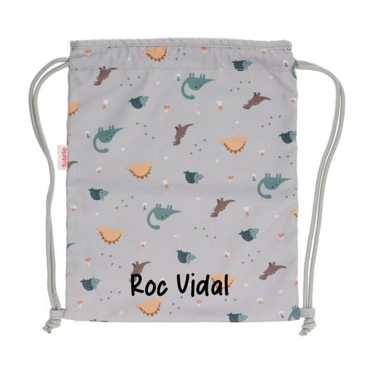 MOCHILA SACO INFANTIL DE TELA TUTETE ·DINOS WORLD·