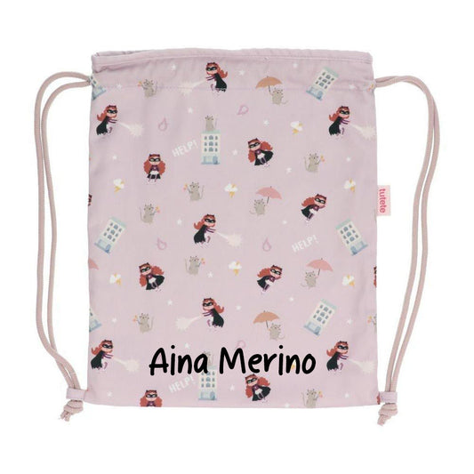 MOCHILA SACO INFANTIL DE TELA TUTETE ·FANTASTIC GIRL·