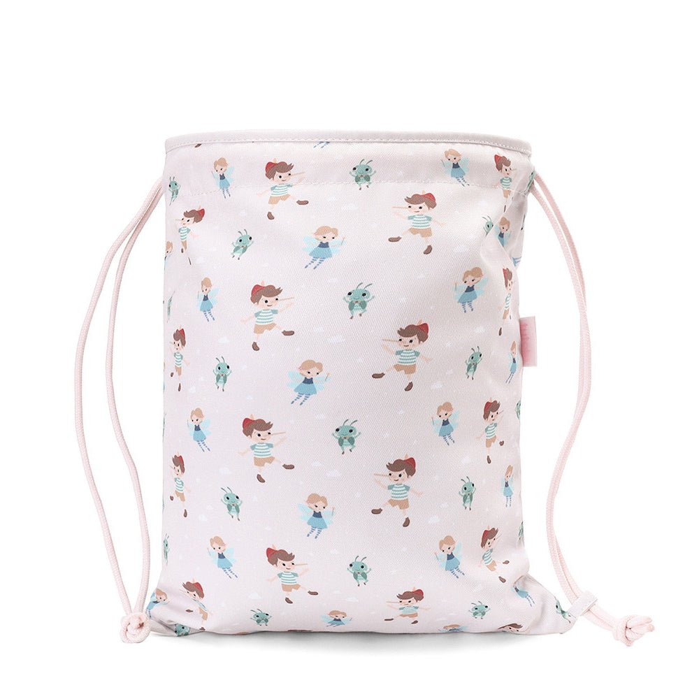 MOCHILA SACO INFANTIL DE TELA TUTETE ·THE WOODEN BOY· - Happy Moments Baby