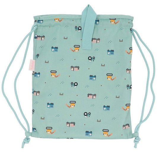 MOCHILA SACO INFANTIL DE TELA TUTETE ·TRUCKS· - Happy Moments Baby