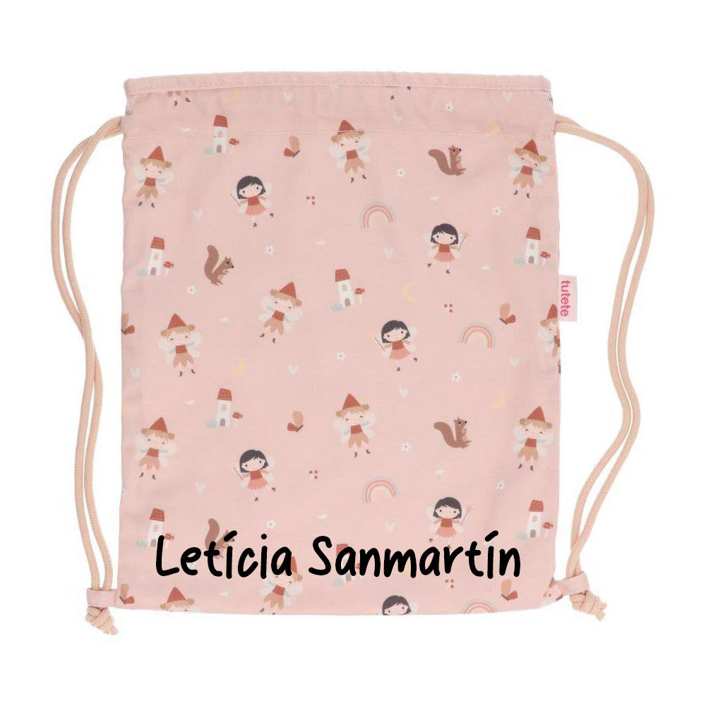 MOCHILA SACO INFANTIL DE TELA TUTETE ·WILD FAIRIES·