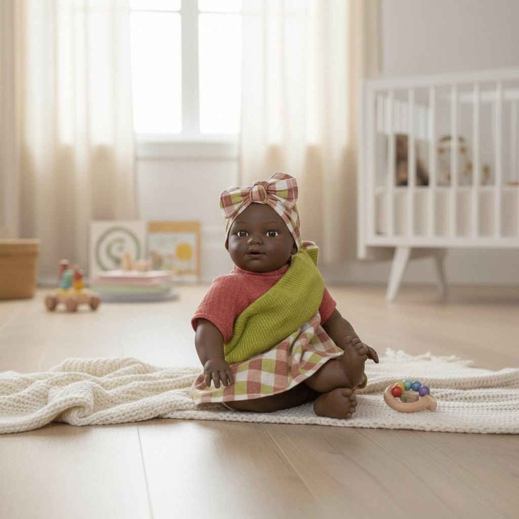 MUÑECA NINES D'ONIL ·COCO MAHA CUADROS 31CM· - Happy Moments Baby